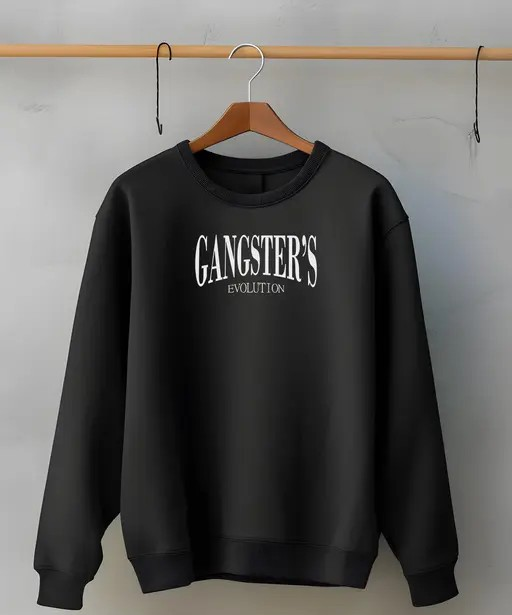 Gangster Evolution Printed Black Sweatshirt    -  77% OFF