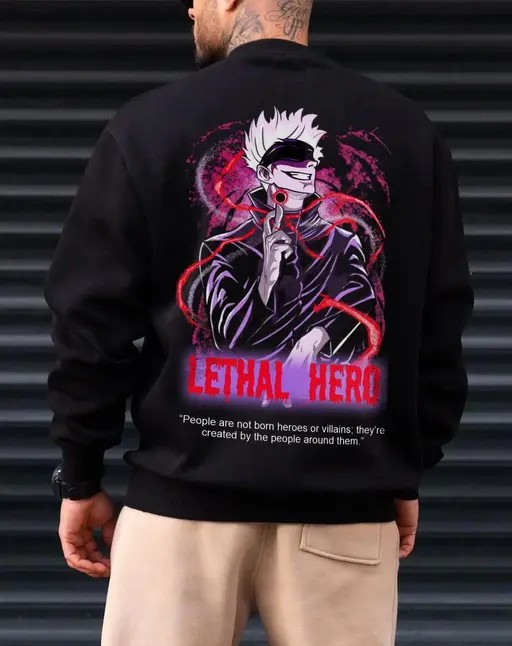 Lethal Hero Printed Sweatshirt    - 81% OFF