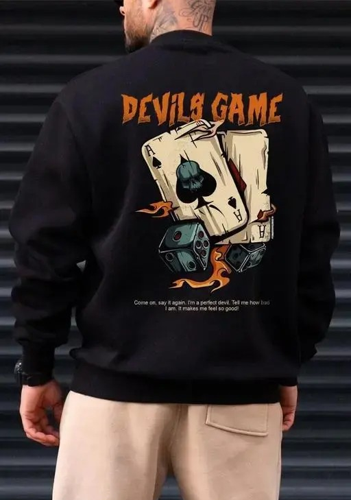 Devil Game Printed Sweatshirt    -   82% OFF