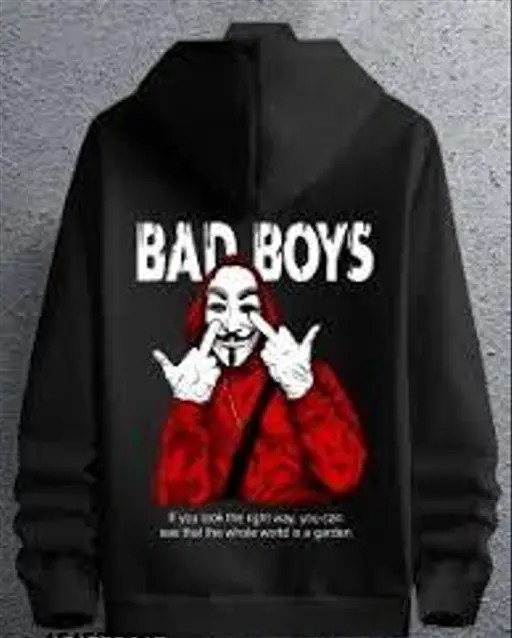 new trendy mens sweatshirt black colour with bad boy print